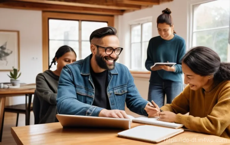 창작자 레지던시 프로그램 종류 비교 - **Prompt:** A female painter in her late 20s, with auburn hair tied back in a messy bun, is deeply f...