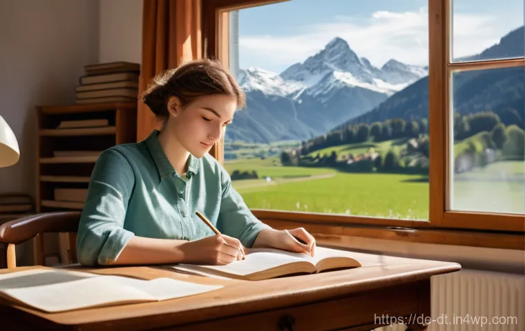 창작자 레지던시의 중요성 및 필요성 - **Focused Writer in a Bavarian Countryside Studio**
    A female writer, in her late 20s, with short...