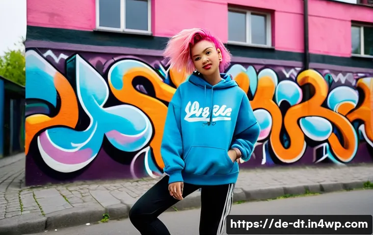 창작자 레지던시 성공적인 프레젠테이션 준비하기 - **Prompt:** A young woman in her early 20s, with a vibrant, colorful graffiti mural as a backdrop in...